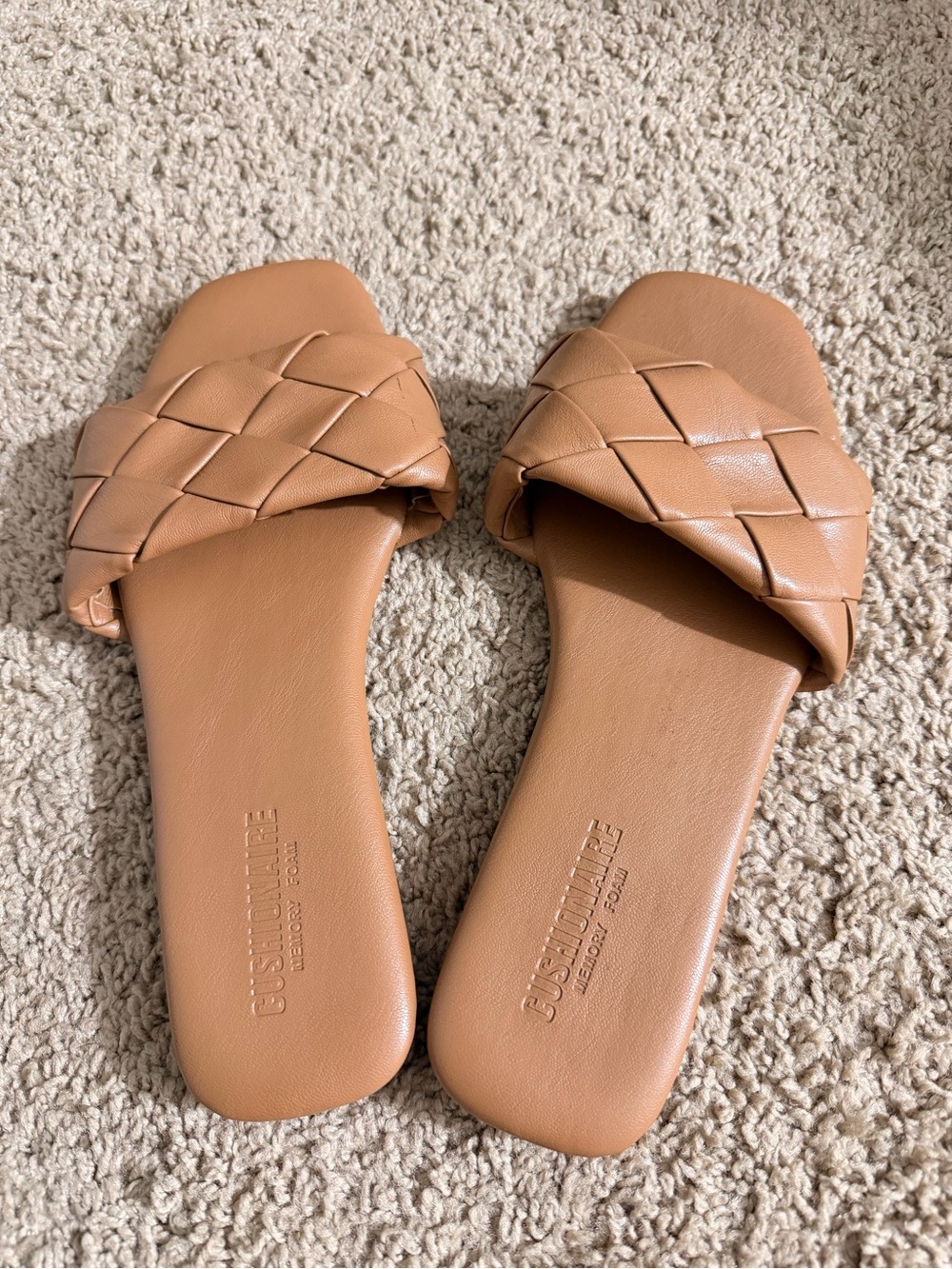 Woven Slide Sandals in Tan - Picture 2 of 3